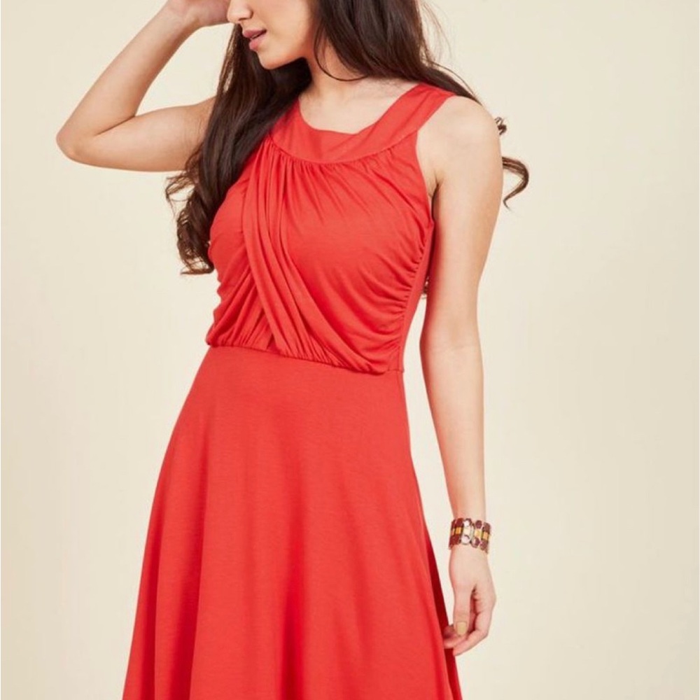 Orange ModCloth Happy to Gather dress